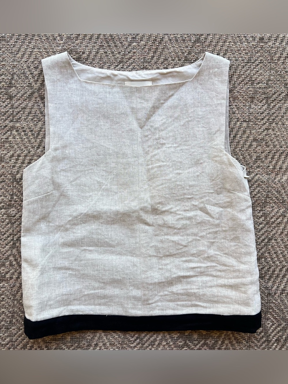 DISSH Linen Crop Top Size 8 Beige Minimalist Sleeveless Tank Neutral